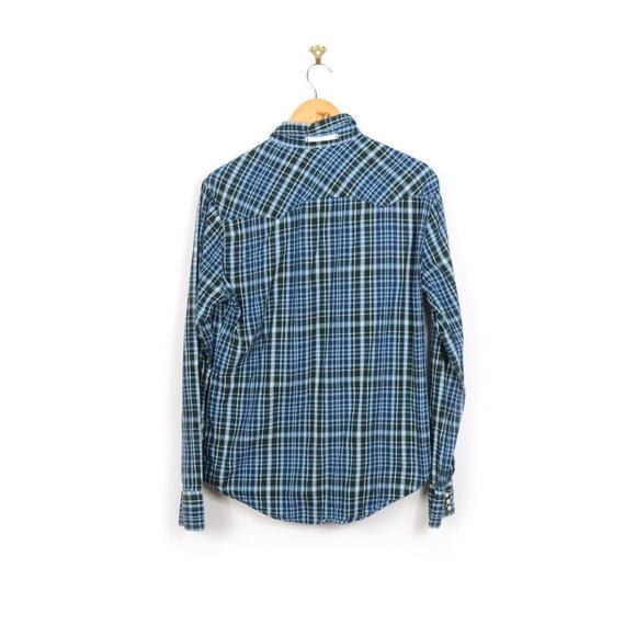 LEVIS SAWTOOTH CHECKED long sleeve mens blue SHIRT - Picture 2 of 6